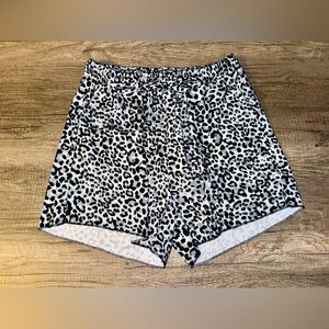 Zenana Outfitters Black and White Leopard Shorts
